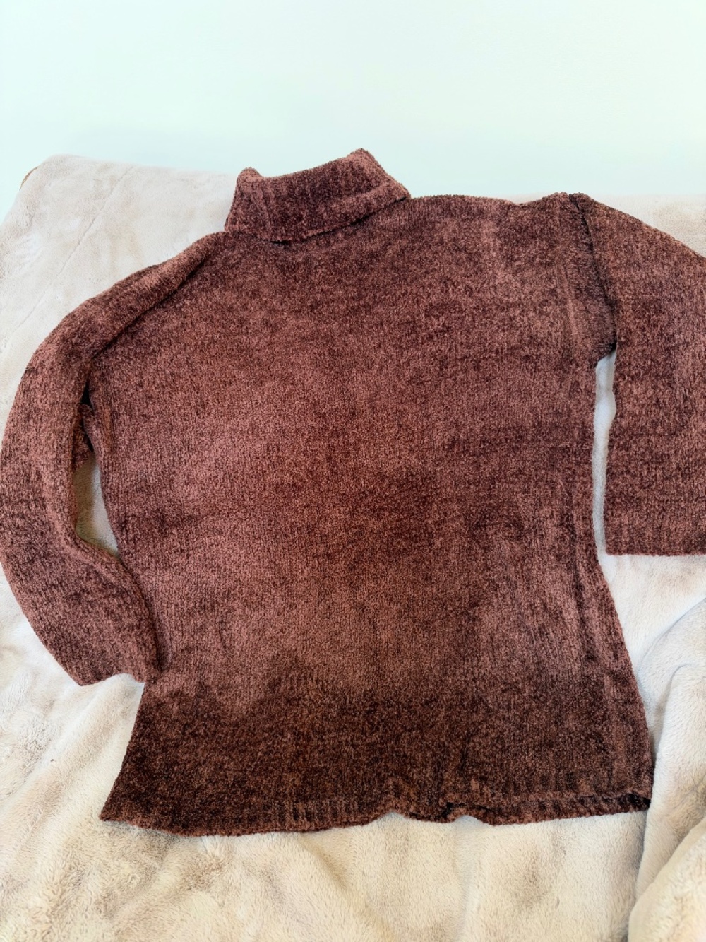 Vintage Victoria’s Secret MODA International Chenille Turtleneck Sweater M Brown